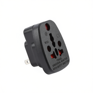 Universal WSA-6 Travel <b>Adapter</b> with Safety Shutter US/JP <b>Plug</b> Black Color - Product Image 2