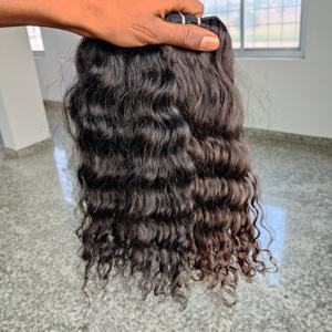 Extensiones de cabello ondulado de color natural con cutícula alineada al por mayor india, cabello Remy profundo suelto a precio barato, paquete de cabello humano crudo - Product Image 2