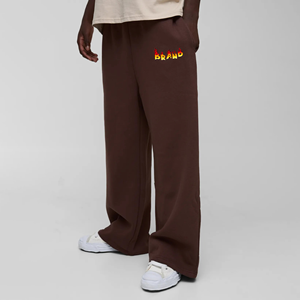 Heavyweight <b>100</b>% <b>Cotton</b> Men Pants Custom Screen Printed Logo Custom Washed Distressed Oversized Wide Leg Baggy Men's Sweatpants - Product Image 4