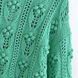 Vêtements tricotés en coton pour femmes pull-over tricoté confortable ensemble de costumes pantalon 2 pièces ensemble pull-over pour femmes - Product Image 4