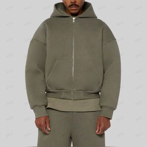 2025 OEM ODM Best supplier Zip up Heavy Weight Hoodie 100% Cotton Blank <b>Thick</b> <b>Fleece</b> Heavy Weight Oversized Custom Print Logo - Product Image 4