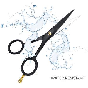 Ciseaux de coiffeur allemands en acier inoxydable de 5 ''avec poignée en céramique ciseaux de toilettage pour barbe moustache couleur noire - Product Image 1