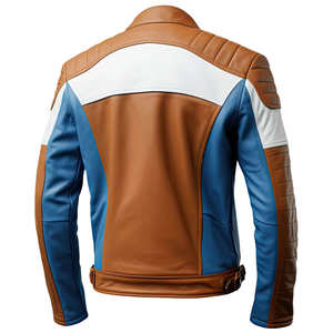 แจ็คเก็ตหนังผู้ชายสไตล์โมเดิร์นสำหรับฤดูหนาว หนังวัวแท้ ผ้าแคนวาส กันน้ำ มีฮู้ด แฟชั่นทันสมัย สำหรับผู้ที่ชื่นชอบสไตล์มอเตอร์ไซค์และไบค์เกอร์ - Product Image 6