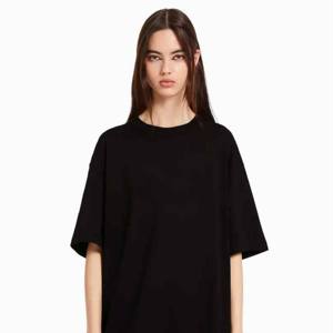 T-shirt en coton biologique pour femmes T-shirt Boxy graphique personnalisé T-shirt pour bébé vierge Slim Fit T-shirt à col rond pour femmes - Product Image 3