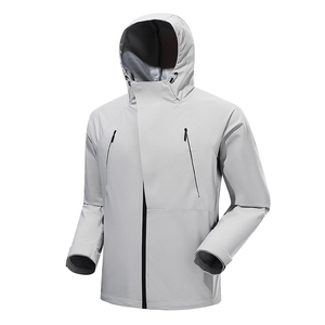 Chaqueta de concha blanda Unisex de alta calidad para otoño 2025, impermeable con capucha y cremallera a prueba de viento, logotipo personalizado, forro polar Vintage para exteriores - Product Image 1