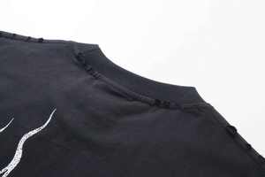 Fabricante personalizado 300Gsm Heavyweight Boxy Drop Shoulder Vintage Streetwear gráfico Camiseta de gran tamaño 100% algodón estampado ácido - Product Image 3