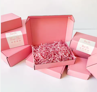 Boîte d'expédition en carton ondulé personnalisée avec logo, rose et verte, recyclable, pour chaussures, cosmétiques, cadeaux