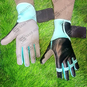 Guantes de bateo de béisbol de cuero de vaca genuino personalizados profesionales de alta calidad ligeros ambidiestros negro menta gris - Product Image 3