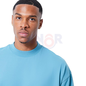 เสื้อยืดคอกลมชายโอเวอร์ไซส์ผ้าคอตตอน100% ป้องกันการยับย่นระบายอากาศได้ยาวเปิดไหล่ปล่อย - Product Image 5