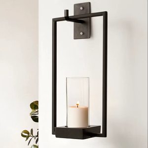 Handmade Artistic Iron <b>Wall</b> Candle <b>Sconce</b> With Geometric Design Suitable For Modern Apartment And Luxury Home Decor - Product Image 1