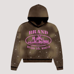 Pull à capuche personnalisé Slim Fit pour hommes 100% coton polaire avec broderie 3D design uni - Product Image 1