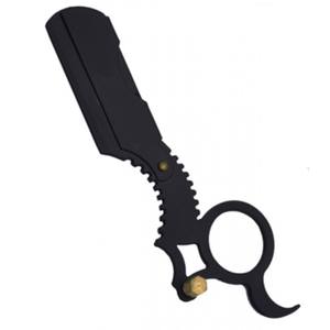 Navaja de Afeitar Profesional de Metal Recto de Alta Calidad para Barbería, Mango de Madera/Plástico, Acero Inoxidable - Product Image 1