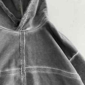 El mejor producto 80% Algodón y 20% poliéster con capucha lavada con ácido para hombres y sudaderas con capucha de gran tamaño personalizadas - Product Image 6