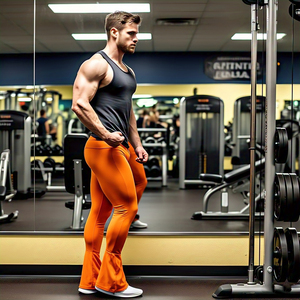 Legging acampanado de alta calidad para hombre, cintura elástica alta con bolsillo, pantalón acampanado, ejercicio de compresión, entrenamiento, Legging acampanado para hombre - Product Image 5