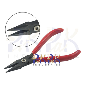 115mm Black Oxide Precision Needle <b>Nose</b> Plier Chain <b>Nose</b> Smooth Jaws Spring PVC Handles for Lap Joint Jewelry Crimping OEM - Product Image 1