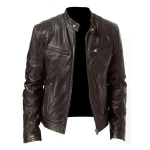Veste de course unisexe en cuir de veau noir, doublure en toile, imperméable, coupe-vent, style décontracté d'hiver, fabriqué en Inde - Product Image 1
