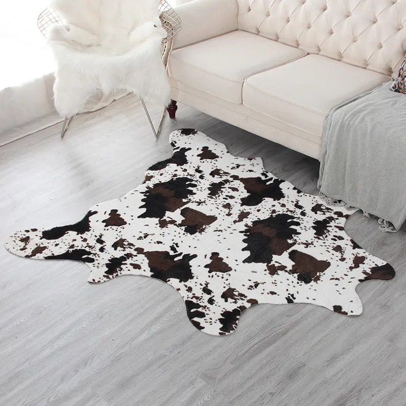 Leather Carpet Cowhide Rugs Tricolor Brown Real Cow Hide Hair On Skin Leather Area Rug