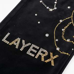 Men Straight High Heavyweight Hotfix Rhinestones Graphic Streetwear <b>Track</b> Joggers Fleece Lining Glitter Print Custom Logo OEM - Product Image 4