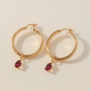 Pendientes de Oro Amarillo de 14K con Turmalina Indicolite |   Tendencia en Joyería de Piedras Preciosas Finas 2026 Diseño Sostenible - Product Image 6