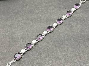 New Amethyst Stone Handmade Silver Plated Bracelet Unique Jewelry Gift For Her And Him Elegant Amethyst Bracelet - Product Image 2