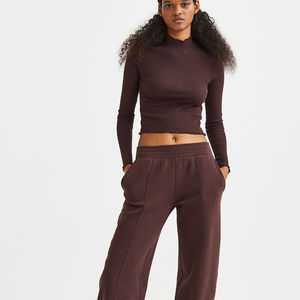 Custom Sport Joggers Pants with <b>Lace</b> Decoration Solid Color Sweatpants with Flat Front Style Pockets Ladies' Joggers Trousers - Product Image 3