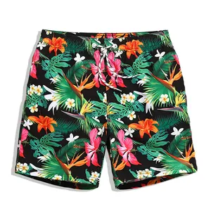 Customized Beachwear And Swimwear Swimming Trunks Quick Dry Floral Print Surf Swimming Board Shorts Beach Shorts For Men