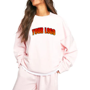OEM Bulk Wholesale High Quality <b>women's</b> sweatshirt Cotton Heavyweight Soft Fleece <b>Pink</b> Crew Neck Sweatshirt <b>Women's</b> <b>Hoodies</b> - Product Image 1