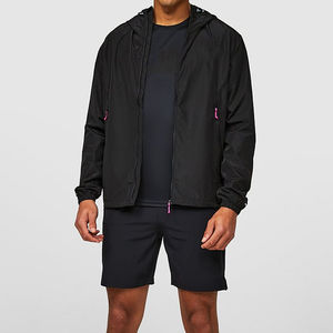 Haute qualité hommes léger course coupe-vent imperméable extérieur toile fermeture éclair extérieur course veste - Product Image 2