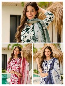 WOMEN SILK BLEND WITH <b>KURTA</b> SET SILK BLEND NEW DESIGNER <b>DRESSES</b> 3 PCS - Product Image 6