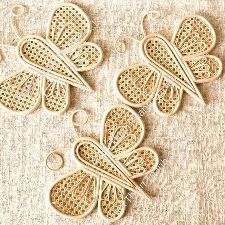 Kid Bedroom Decor Rattan Butterfly Wall Hanging Decorative Accents Butterfly 30 x 34 cm Wholesale handmade for nursery