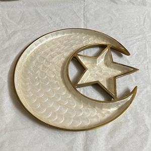 Plateau en métal et aluminium avec émail Design fini et fait main Fruits et dattes Plateau de service pour les hôtels spéciaux du Ramadan - Product Image 5