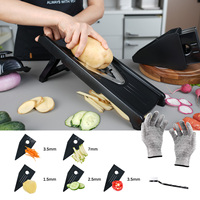 Verstelbare Keuken Groente Fruit Gereedschap Snijmachine Mandoline Rvs Shredder Julienne Chopper Keuken Gadget Cutter
