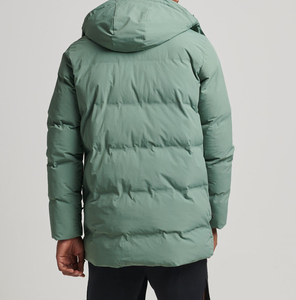 Veste d'hiver matelassée pour homme avec logo personnalisé sur le devant, capuche, rembourrage en coton, style streetwear surdimensionné, écologique - Product Image 2