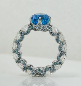 Anillos de boda de diamantes totalmente helados con certificado IGI de lujo Vintage para mujer, 10K, 14K, Oro Sólido D VVS, compromiso de corte brillante de 3CT - Product Image 4