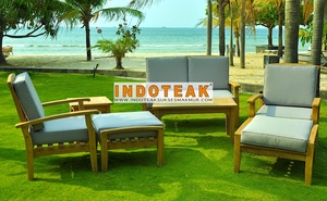 Ensembles de canapés de jardin en bois extérieur traditionnel de haute qualité sièges profonds en teck en gros pour hôtels parcs appartements villas hôpitaux - Product Image 2