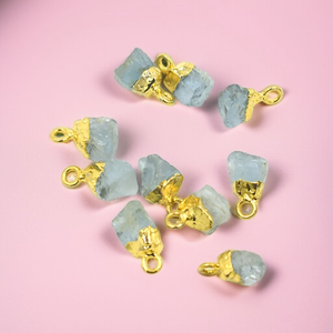 สร้อยคอพลอยอความารีนดิบแบบทำมือสไตล์ทางศาสนาโรเดียมชุบเงินบริสุทธิ์เครื่องประดับขายส่งจำนวนมาก - Product Image 1