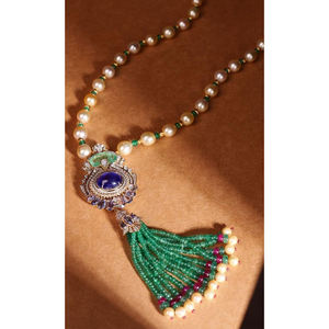 Conjunto de joyas de circón chapado en oro hecho a mano de lujo de 24 quilates de alta calidad con cuentas verdes-joyería elegante para bodas y fiestas - Product Image 2