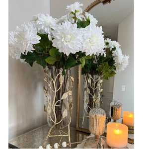 แจกันเหล็กอลูมิเนียมสีเงินลายดอกไม้สุดหรูสำหรับตกแต่งบ้านงานแต่งงานตกแต่งโต๊ะและงานแต่งงาน - Product Image 3