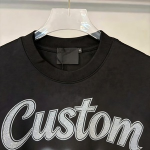 T-Shirt di Lusso Personalizzate in Cotone Organico con Stampa Fronte-Retro e Decorazioni in Strass per Uomo - Product Image 2