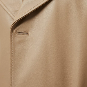 Manteau long en cuir véritable pour homme, fournisseur d'usine OEM, vente en gros, sur mesure, manteau d'hiver élégant, vêtements d'extérieur classiques en coton - Product Image 4