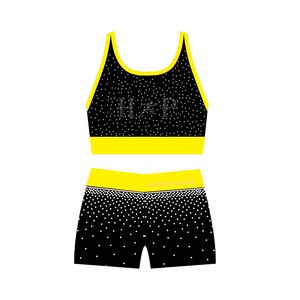 Ensemble d'uniformes ornés de strass pour la pratique du cheerleading pour filles avec technique imprimée de conception OEM Service OEM - Product Image 2