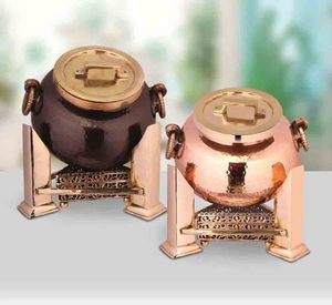 Chauffe-plat rond en cuivre avec support noir fabriqué en inde, vente en gros et fournisseur - Product Image 2