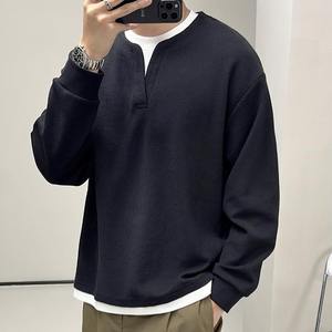 Camiseta Interior de Alta Gama para Hombre, Diseño Simple y Versátil de Dos Piezas, Sudadera con Capucha de Invierno, Felpa Lisa Teñida, Transpirable - Product Image 5