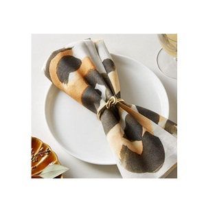 Anneau de serviette au Design feuille d'or fraîche, finition plaquée, décoration intérieure, hôtel et Restaurant, porte-serviette au Design de Table - Product Image 2