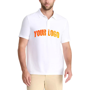 เสื้อยืดโปโลผ้าฝ้าย100% คุณภาพสูงของผู้ชายสีขาวทึบพิมพ์ลายดิจิตอลทรงหลวมและระบายอากาศได้ดี - Product Image 6