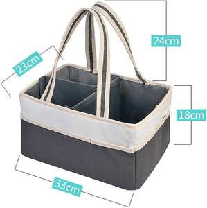 Baby Diaper Caddy Organizer Durable Cotton Canvas Large Portable Baby <b>Storage</b> Caddy <b>Basket</b> Organizer Diapers Travel <b>Storage</b> Bin - Product Image 4