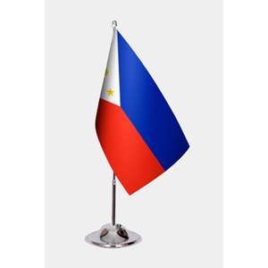 Bandera de Escritorio Personalizada de Filipinas, Bandera de Jardín de Nailon, Plástico, Poliéster, Vinilo o Seda con Impresión Digital, Logotipo Personalizado y Asta de Aluminio - Product Image 1