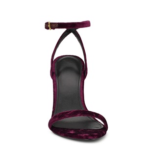 2025 Summer New Style Stiletto Square Toe Sandals Women Black High Heels Open Back Unique Design Niche Heels Buckle Strap PU - Product Image 4