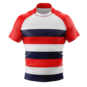 Camiseta de Rugby de Punto Clásica de Diseño Nuevo y Alta Costura, Uniforme de Rugby de Algodón, Jersey de Rugby Personalizado - Product Image 3