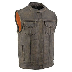 2024 Men's Factory Price Customizable New Fashion Breathable Leather <b>Vest</b> Casual Outer Wear for Winter - Product Image 4